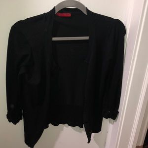 Cute, black, short cardigan with buttons